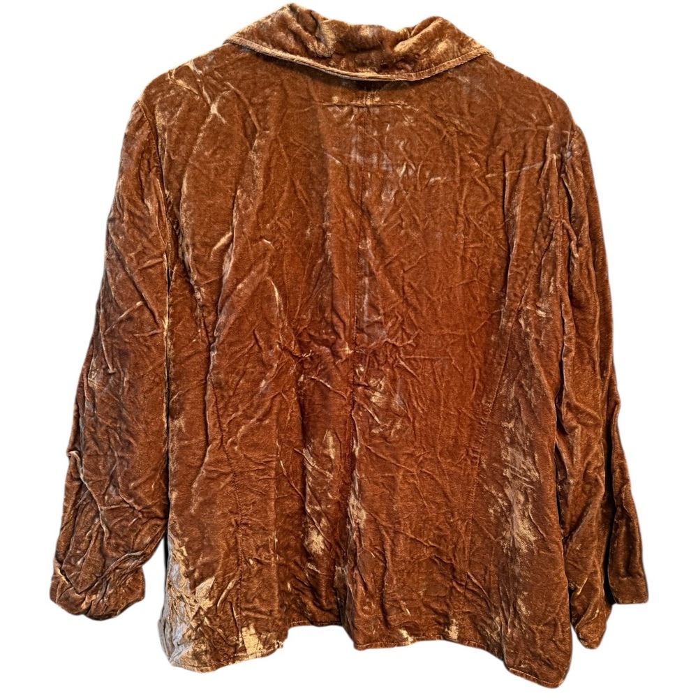 J. Jill Brown Crushed Velvet Blazer Jacket Size XL - Picture 3 of 8